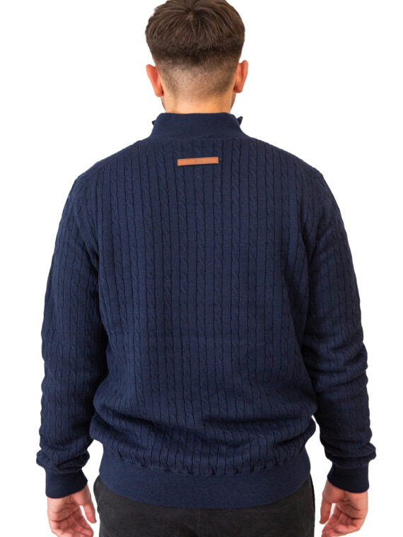 Xtreme Navy Cashmere Jumper – With Navy Blue Fleece Lining