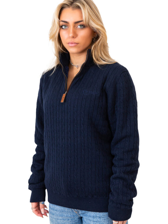Xtreme Navy Cashmere Jumper – With Navy Blue Fleece Lining