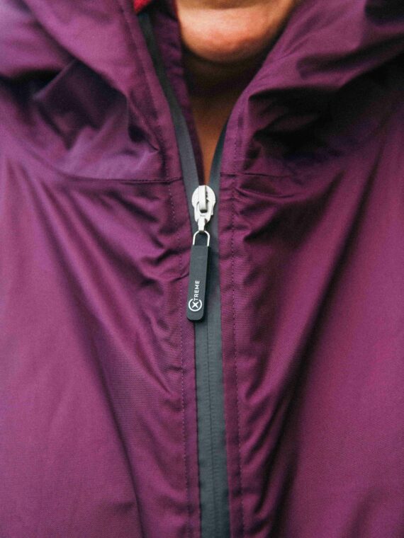 Xtreme Purple Waterproof Jacket With Grey Fleece Lining