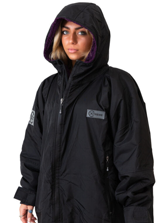 Xtreme Black Waterproof Jacket With Blackberry Fleece Lining