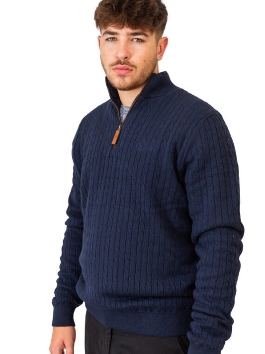 Xtreme Navy Cashmere Jumper – With Navy Blue Fleece Lining